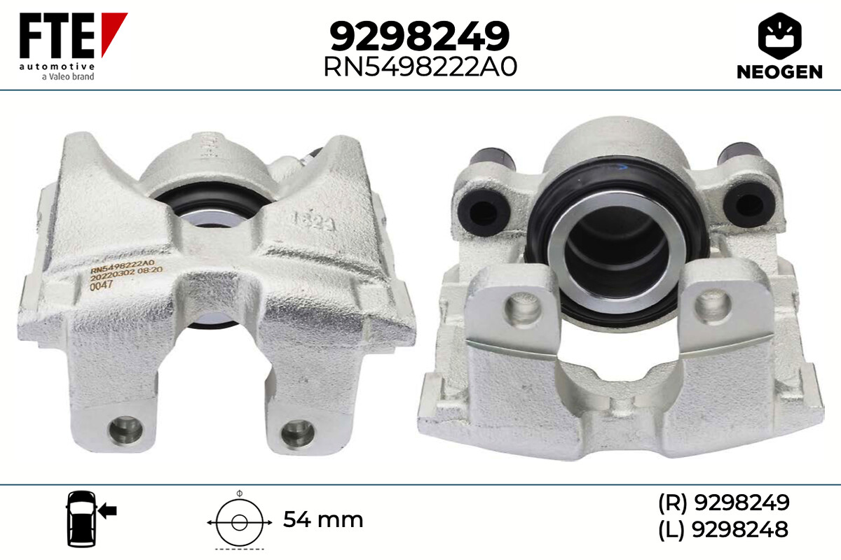 FTE Bremsekaliper 9298249 højre foraksel for BMW