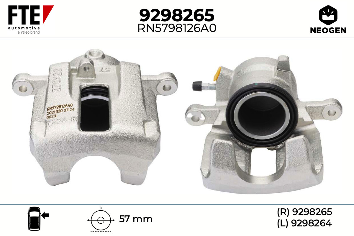 FTE Bremsekaliper 9298265 højre foraksel for MERCEDES-BENZ