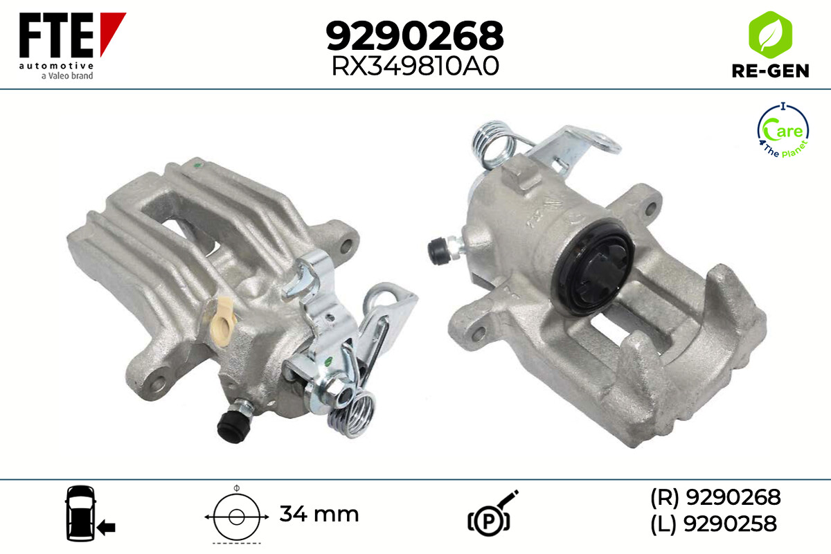 FTE Bremsekaliper 9290268 Bagaksel højre for VW