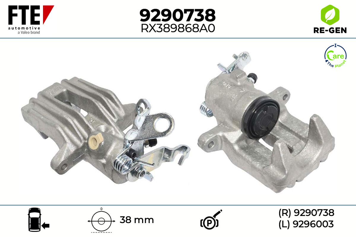 FTE Bremsekaliper 9290738 Bagaksel højre for VW