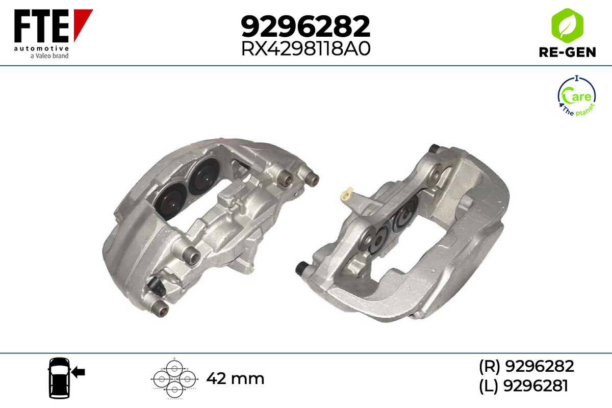 FTE Bremsekaliper 9296282 højre foraksel for MERCEDES-BENZ