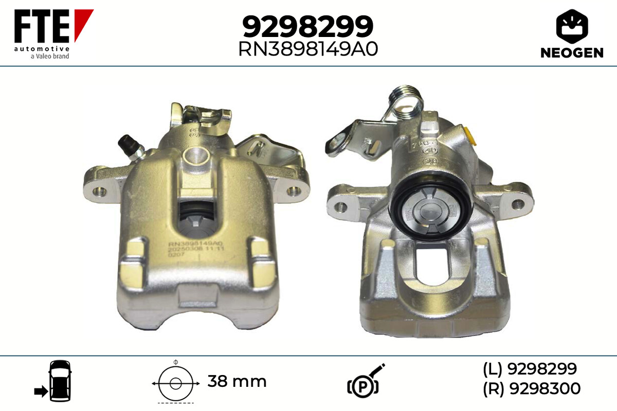FTE Bremsekaliper 9298299 Bagaksel venstre for VAUXHALL PEUGEOT CITROËN DS