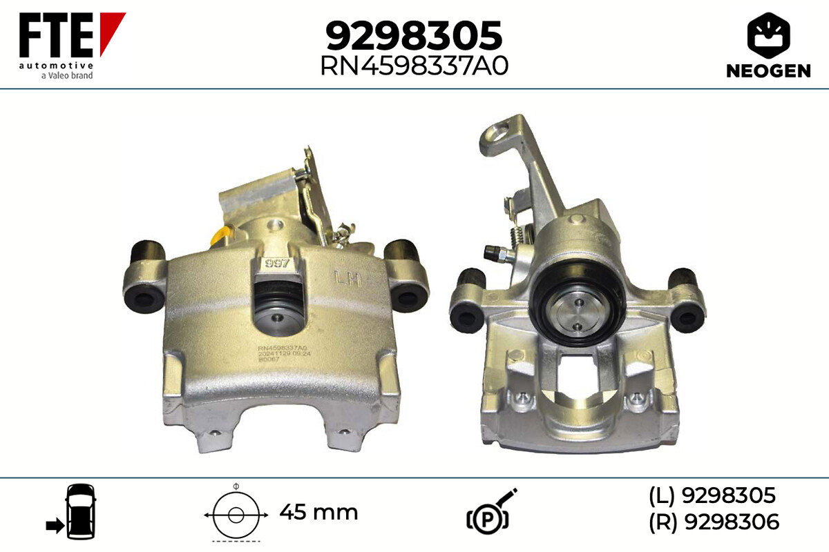 FTE Bremsekaliper 9298305 Bagaksel venstre for JAGUAR