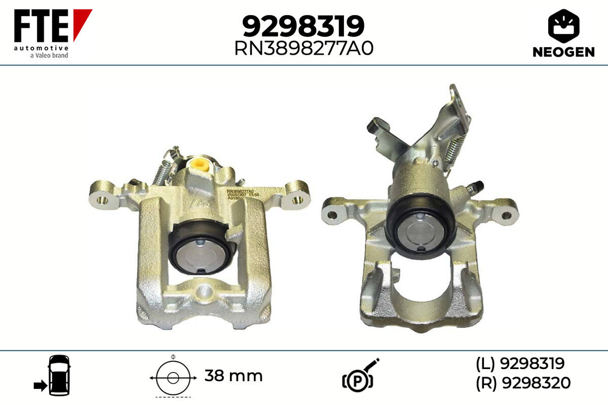 FTE Bremsekaliper 9298319 Bagaksel venstre for OPEL CHEVROLET