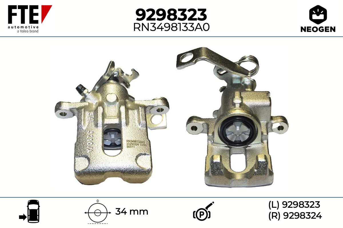 FTE Bremsekaliper 9298323 Bagaksel venstre for HONDA