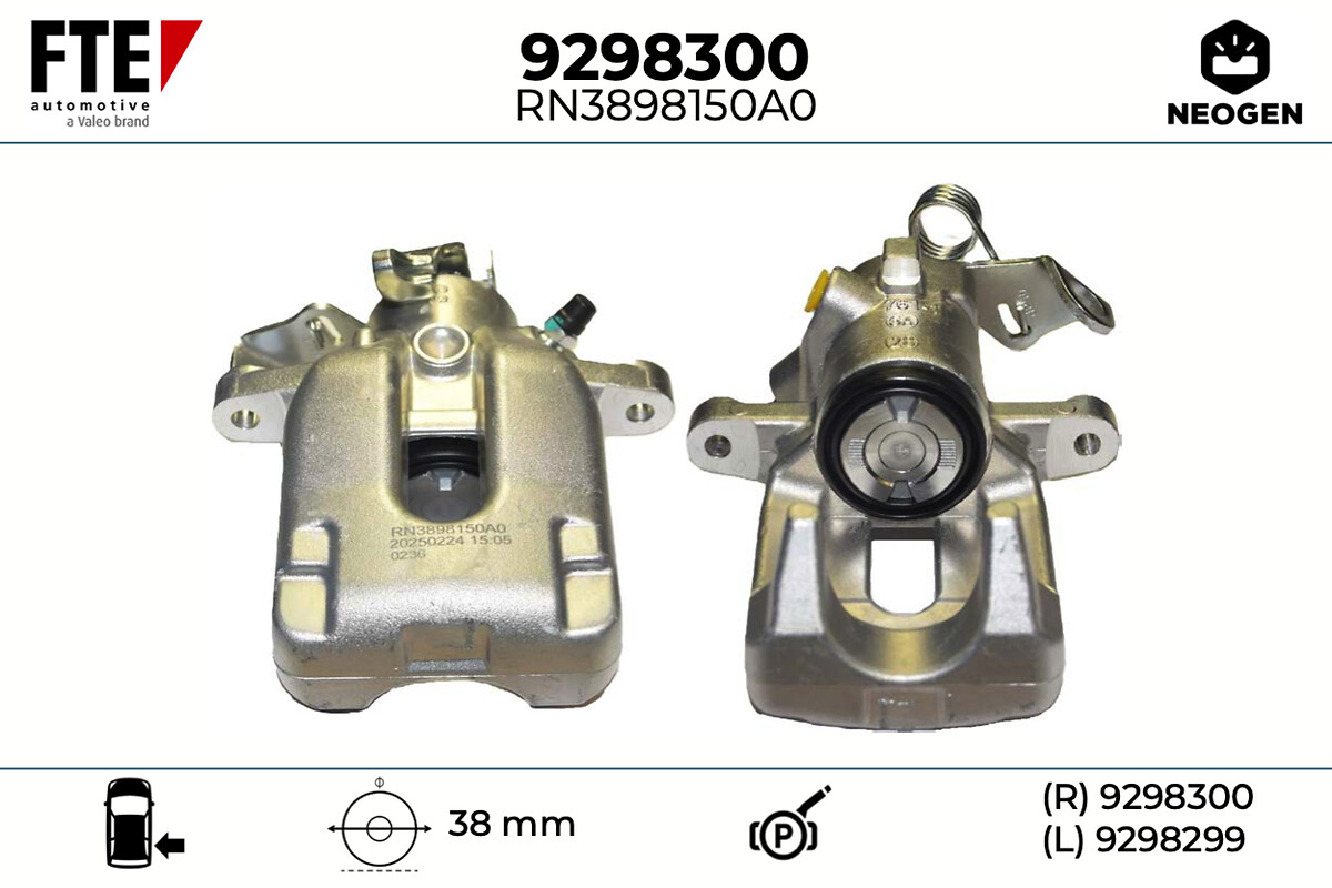 FTE Bremsekaliper 9298300 Bagaksel højre for VAUXHALL PEUGEOT CITROËN DS