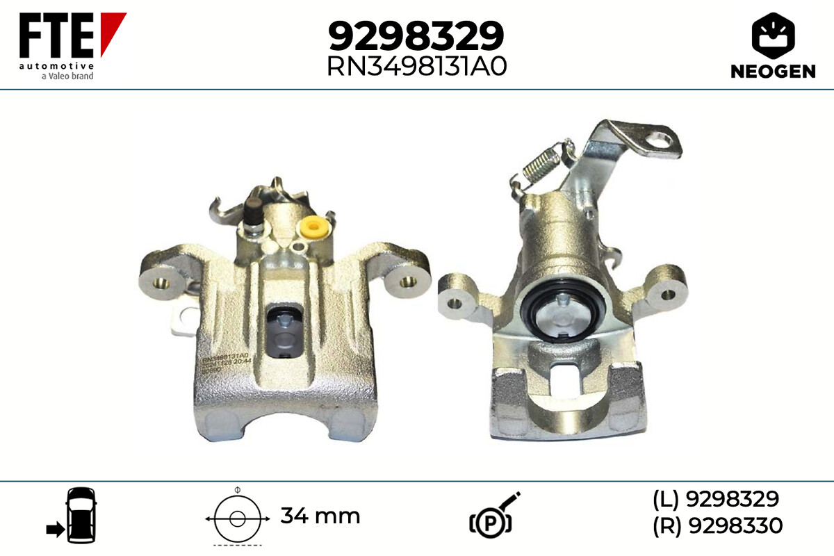 FTE Bremsekaliper 9298329 Bagaksel venstre for KIA