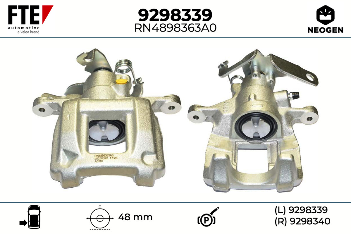 FTE Bremsekaliper 9298339 Bagaksel venstre for FORD