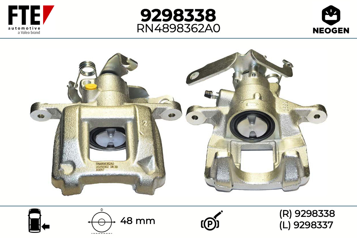 FTE Bremsekaliper 9298338 Bagaksel højre for FORD
