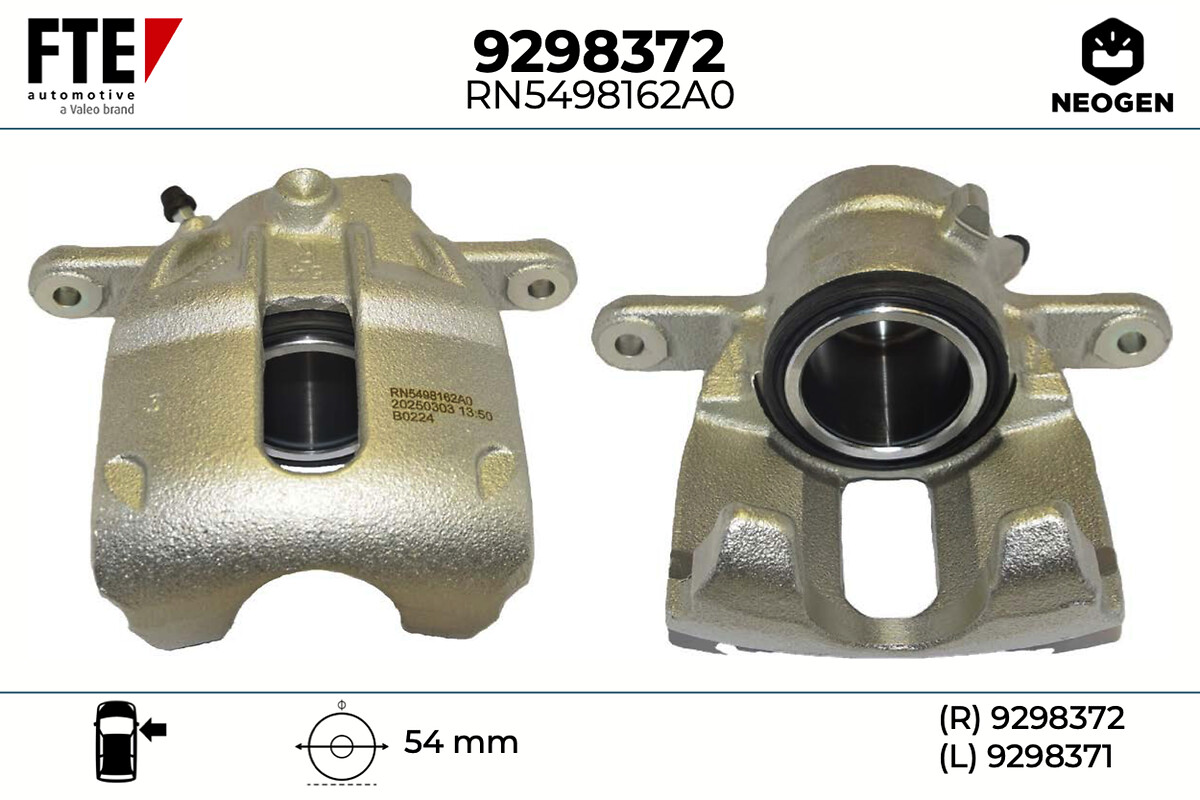 FTE Bremsekaliper 9298372 højre foraksel for MERCEDES-BENZ DACIA