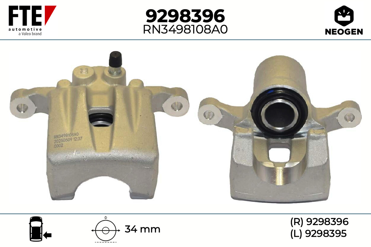 FTE Bremsekaliper 9298396 Bagaksel højre for KIA