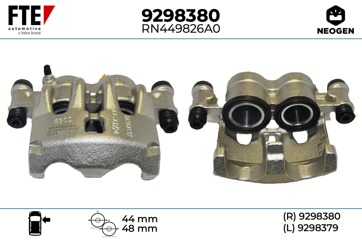 FTE Bremsekaliper 9298380 højre foraksel for FIAT PEUGEOT