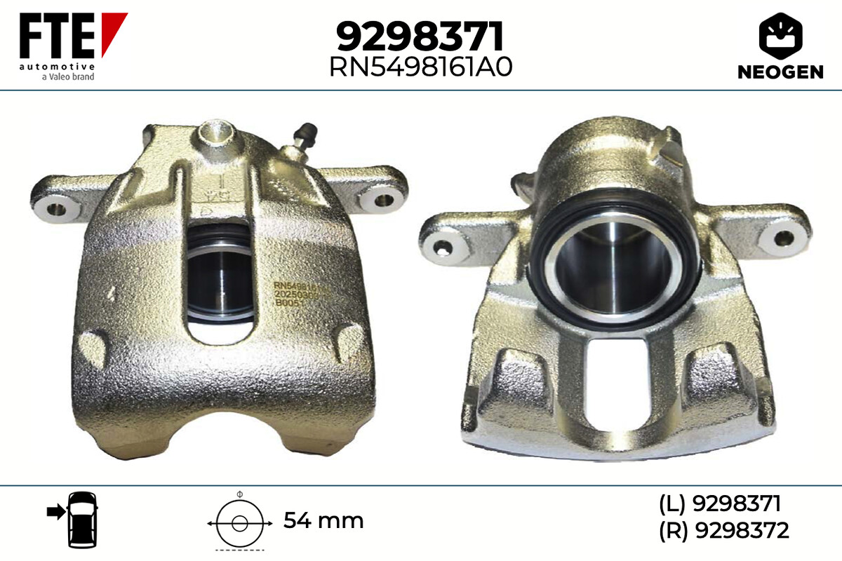 FTE Bremsekaliper 9298371 venstre foraksel for MERCEDES-BENZ DACIA
