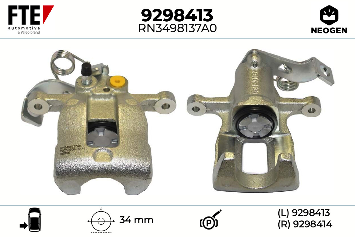 FTE Bremsekaliper 9298413 Bagaksel venstre for HYUNDAI KIA