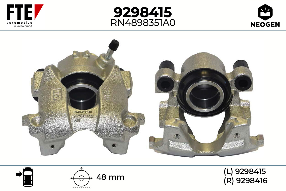 FTE Bremsekaliper 9298415 venstre foraksel for DACIA