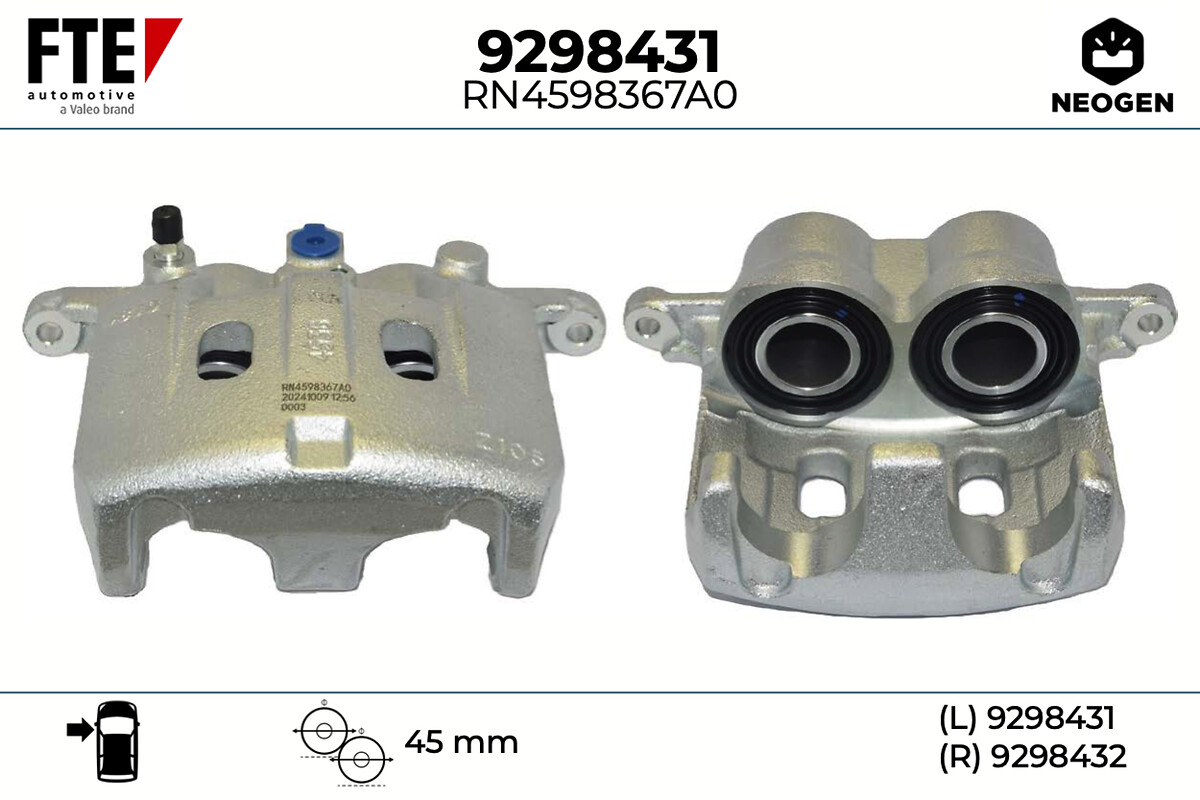 FTE Bremsekaliper 9298431 venstre foraksel for ISUZU