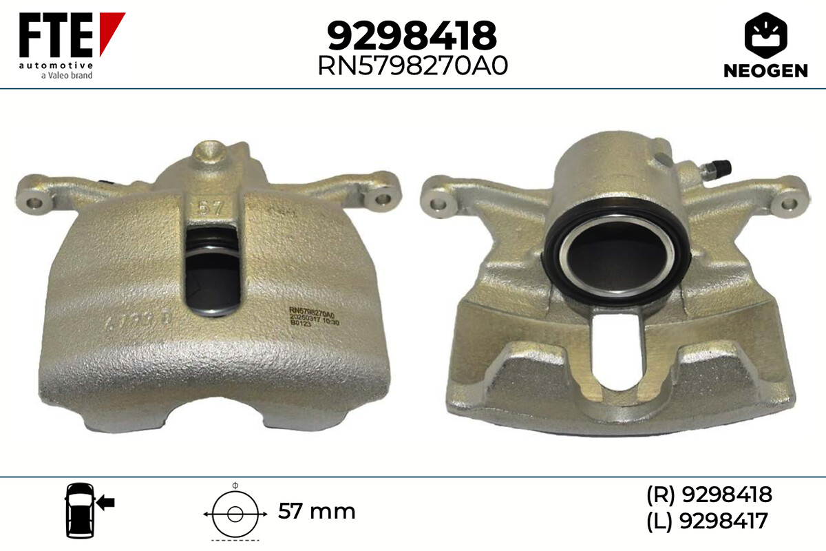 FTE Bremsekaliper 9298418 højre foraksel for CUPRA VW