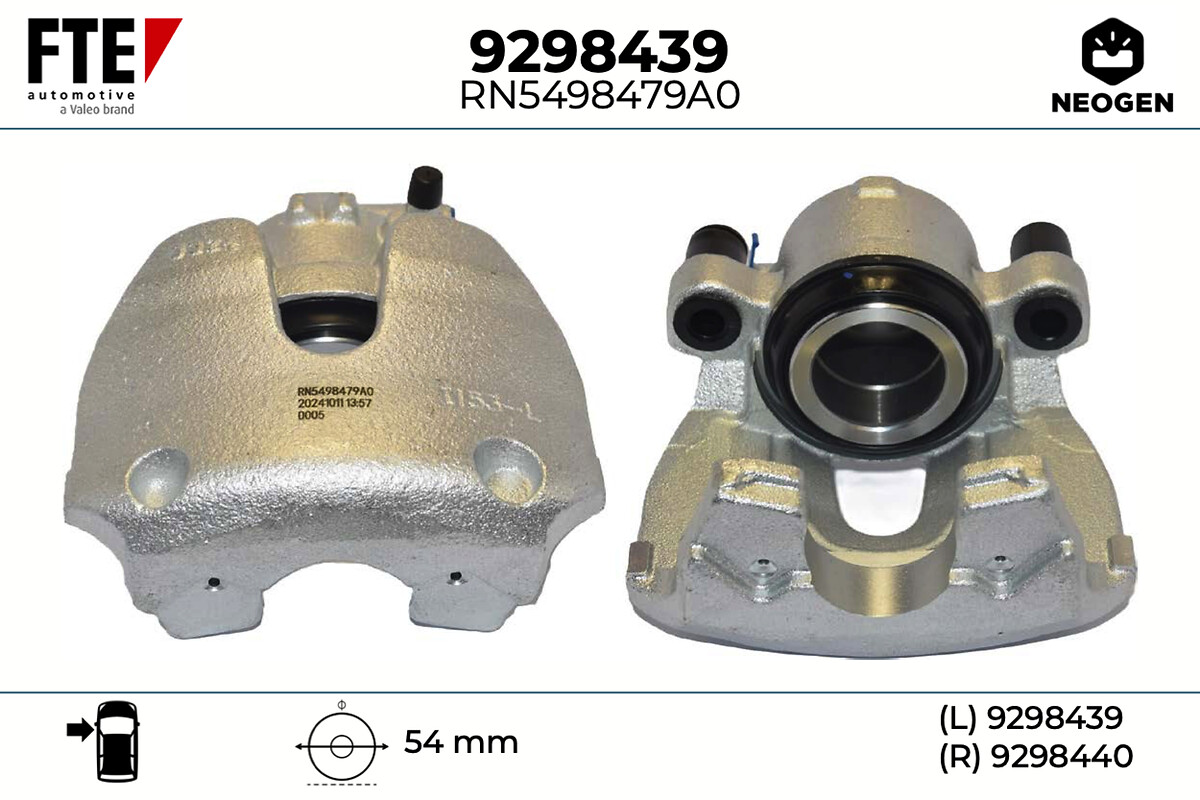 FTE Bremsekaliper 9298439 venstre foraksel for OPEL VAUXHALL