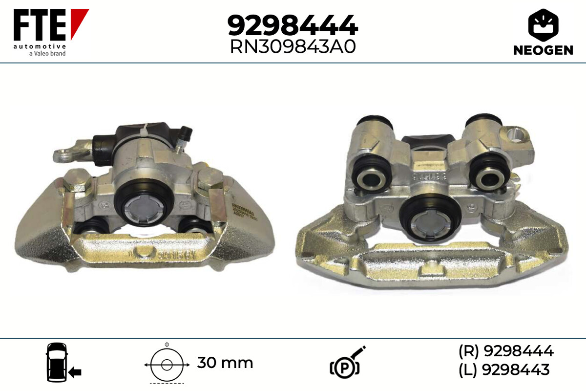 FTE Bremsekaliper 9298444 Bagaksel højre for PEUGEOT CITROËN RENAULT