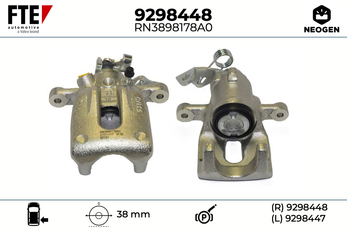 FTE Bremsekaliper 9298448 Bagaksel højre for MERCEDES-BENZ RENAULT