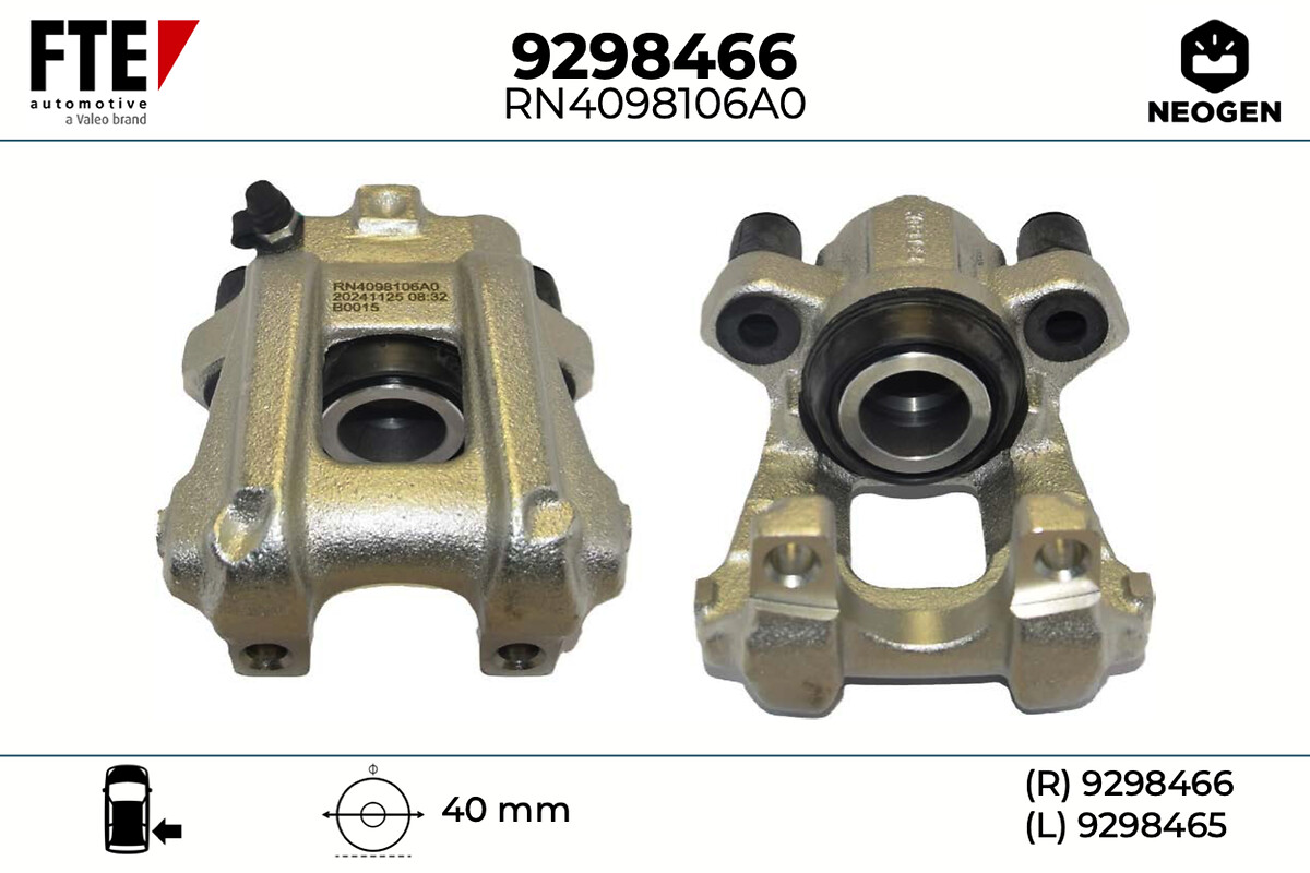 FTE Bremsekaliper 9298466 Bagaksel højre for BMW