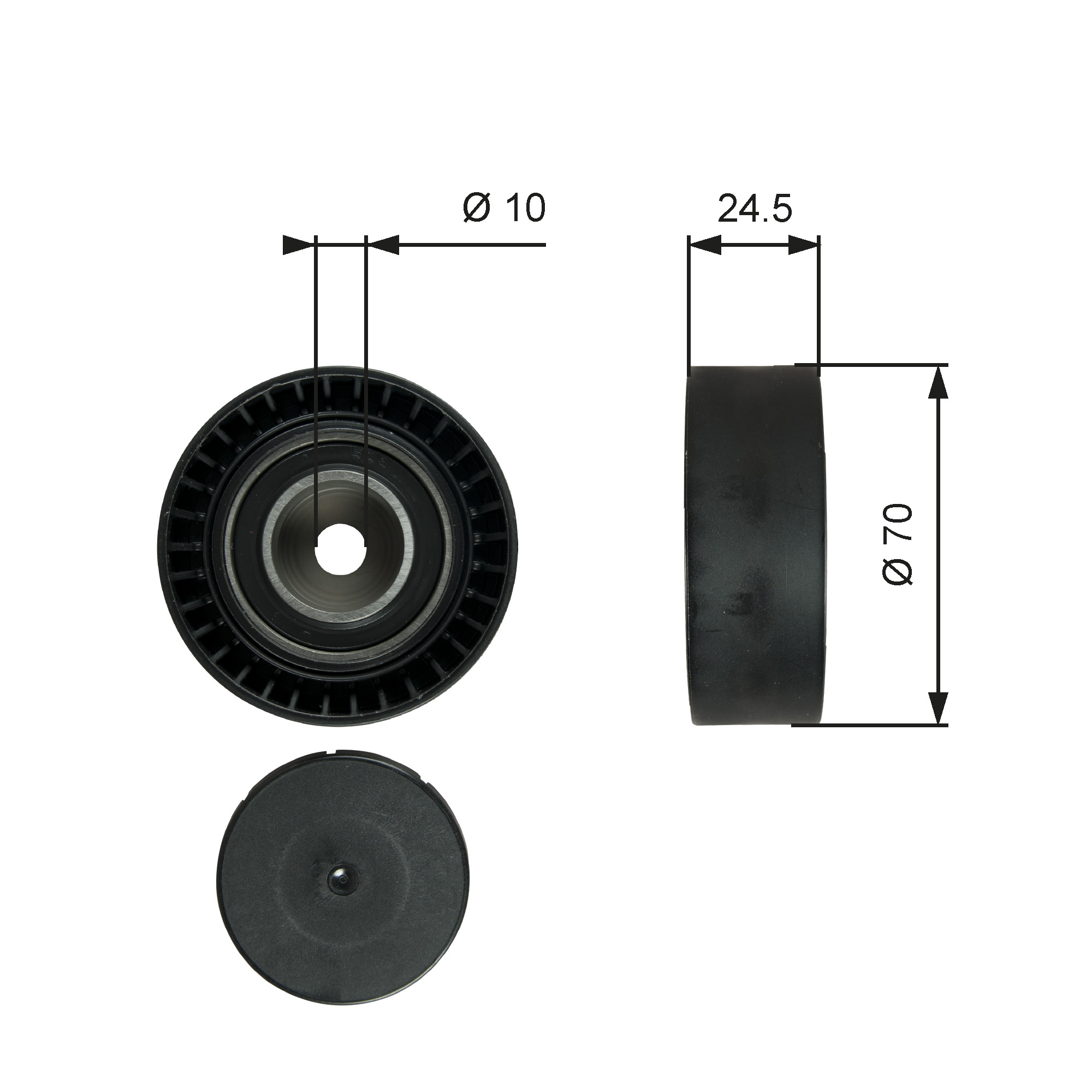 GATES Medløberhjul, multi-V-rem t38071 for BMW SKODA
