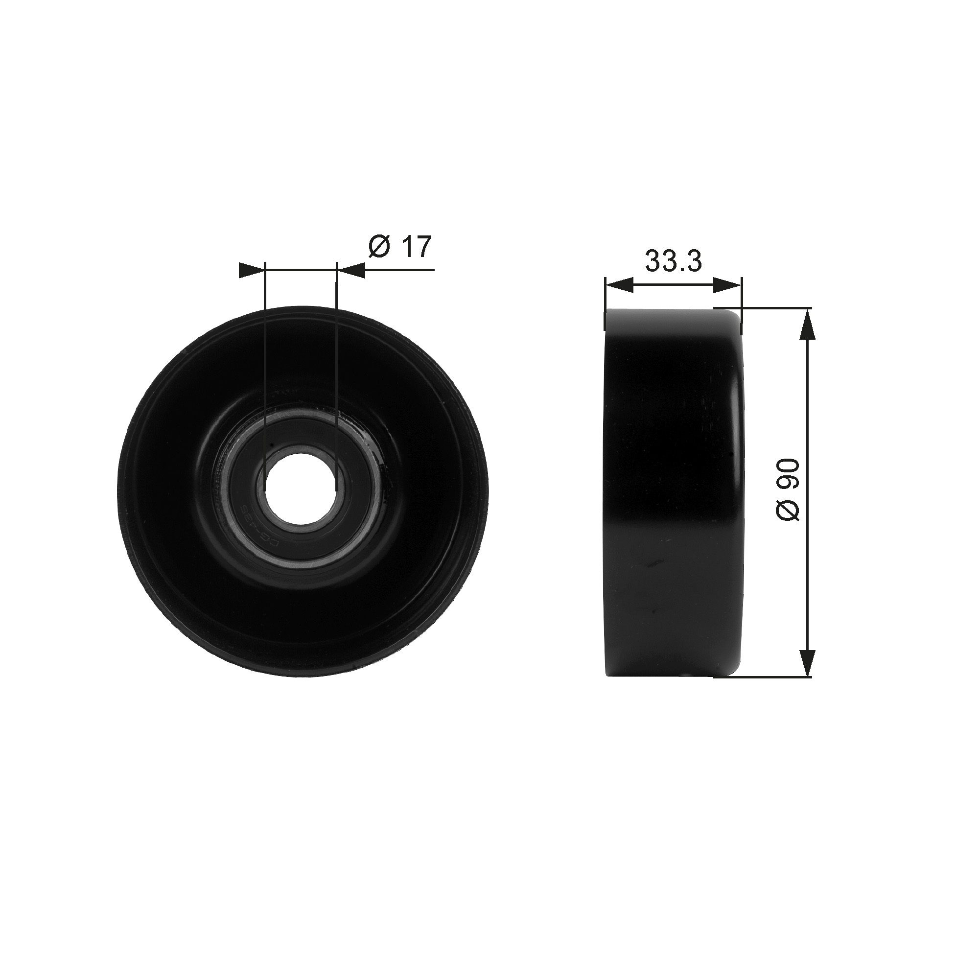 GATES Medløberhjul, multi-V-rem t38033 for JEEP CHRYSLER