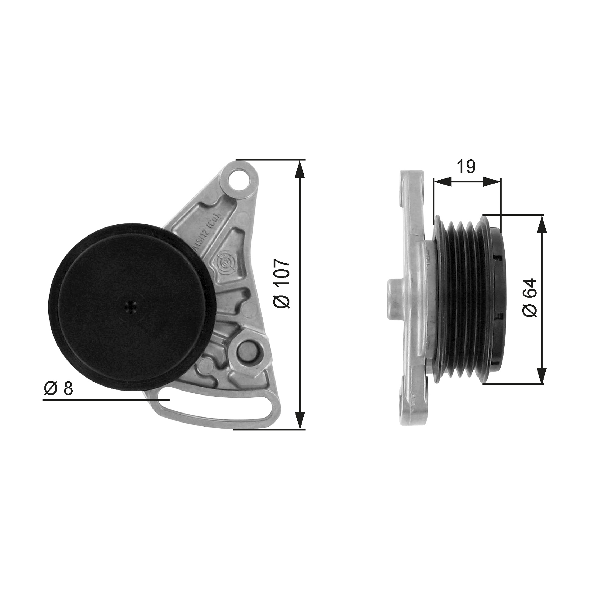 GATES Remstrammer, kilerem t38068 for VW
