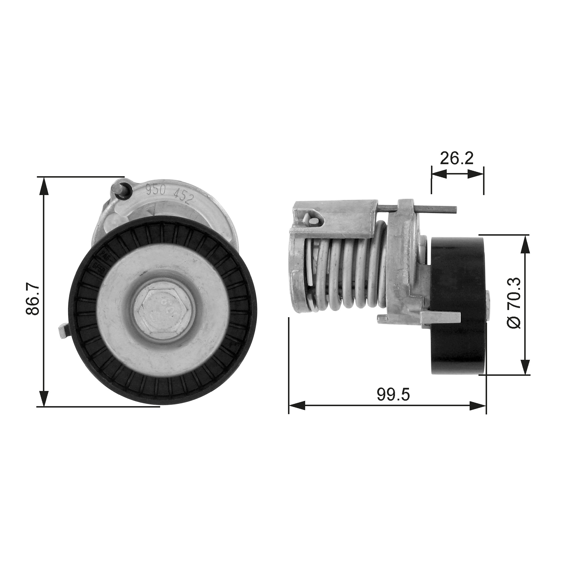 GATES Remstrammer, kilerem t38214 for VW