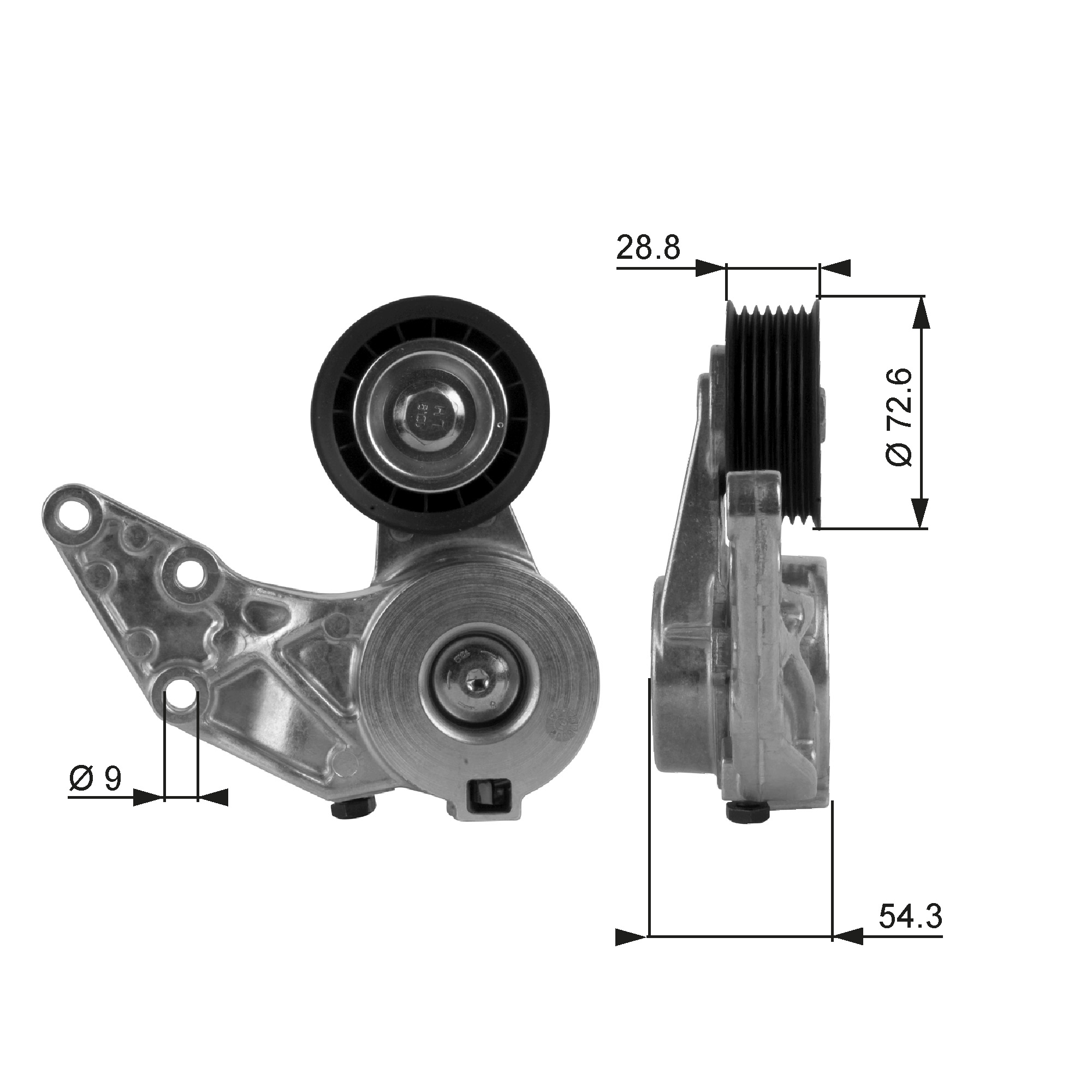 GATES Remstrammer, kilerem t38208 for VW