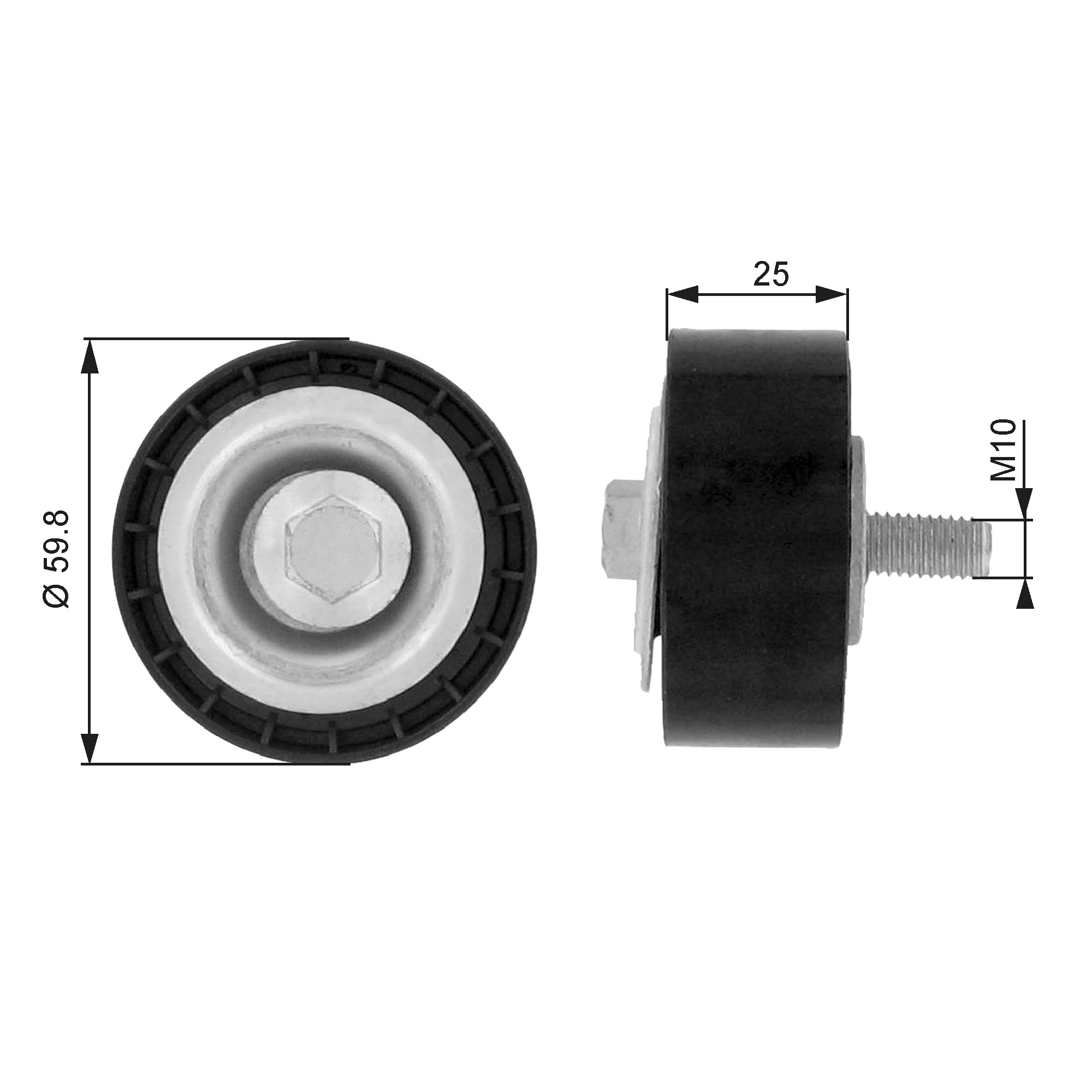 GATES Medløberhjul, multi-V-rem t36032 for PEUGEOT CITROËN FIAT