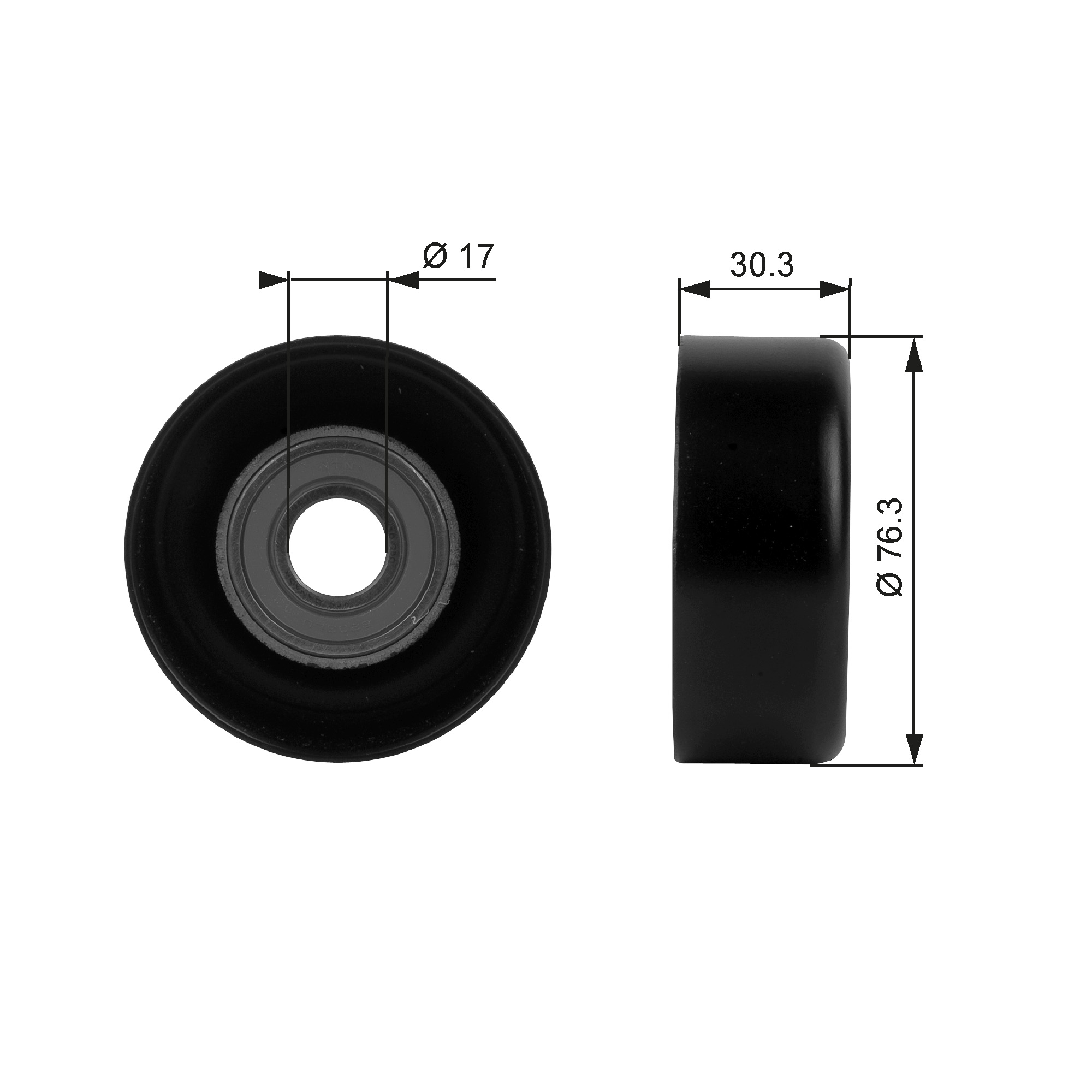 GATES Medløberhjul, multi-V-rem t38006 for CHEVROLET CADILLAC SATURN PONTIAC OLDSMOBILE ACURA ISUZU FORD USA JEEP