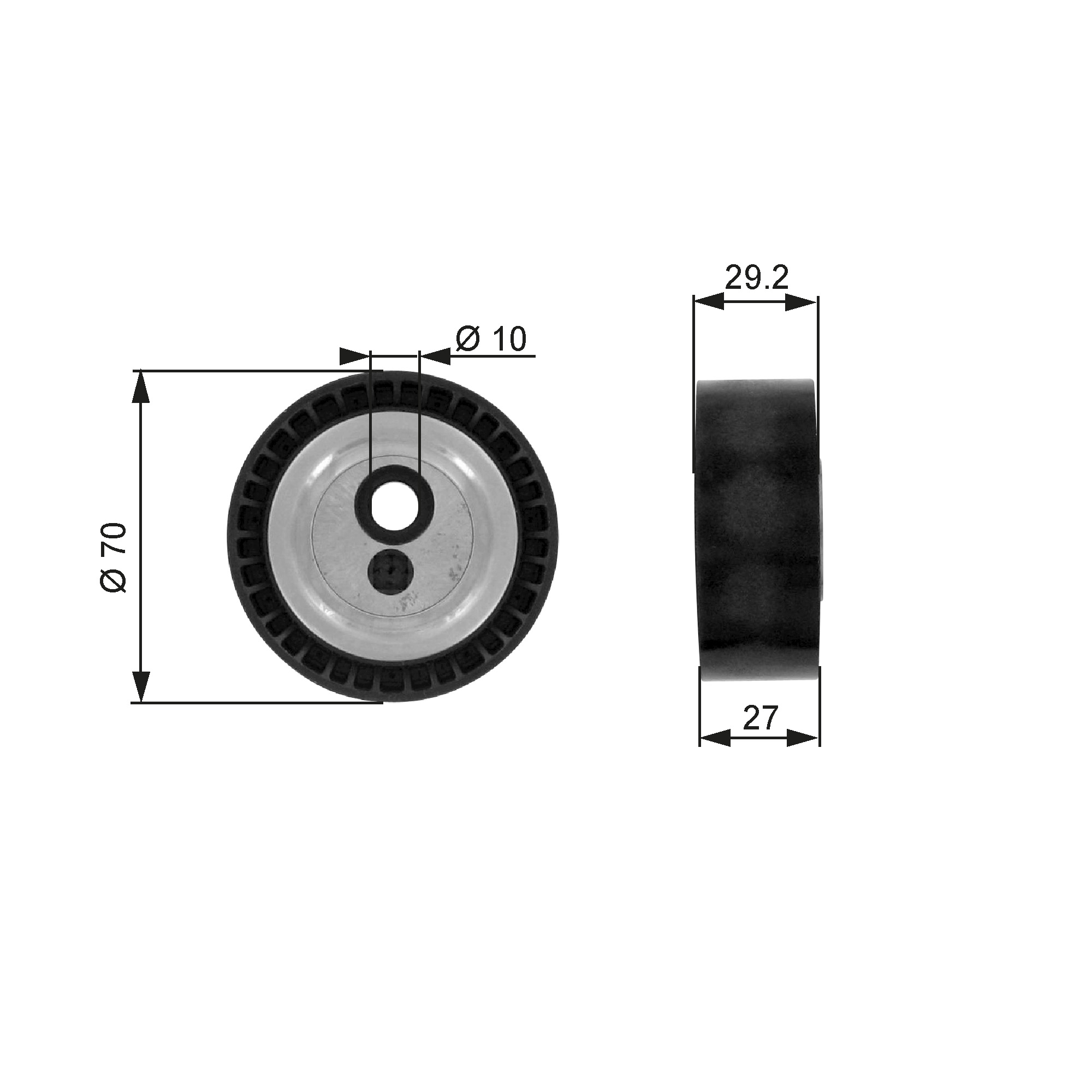 GATES Strammehjul, kilerem t38231 for PEUGEOT LANCIA SUZUKI