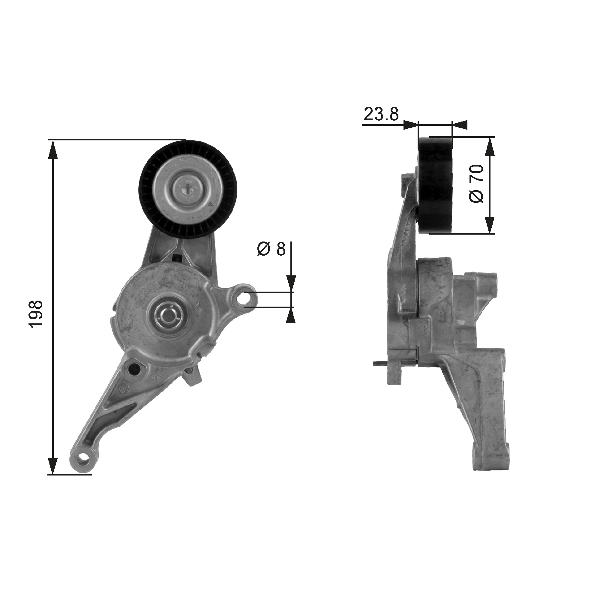 GATES Remstrammer, kilerem t38436 for FORD VW