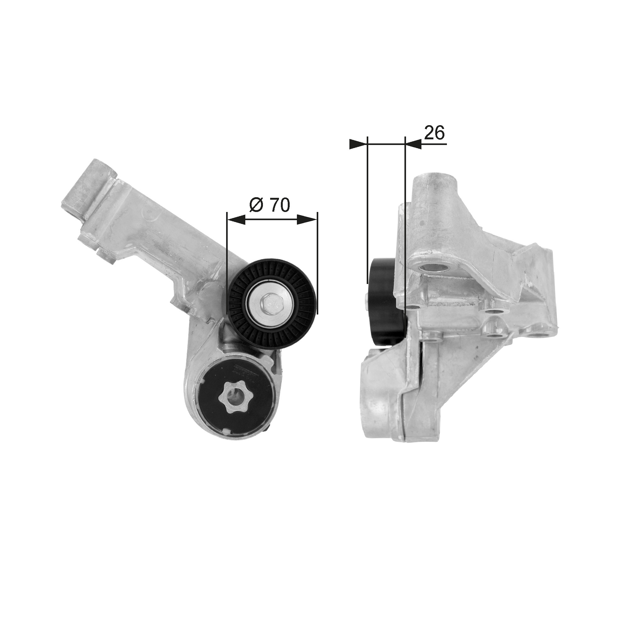 GATES Remstrammer, kilerem t38444 for FORD