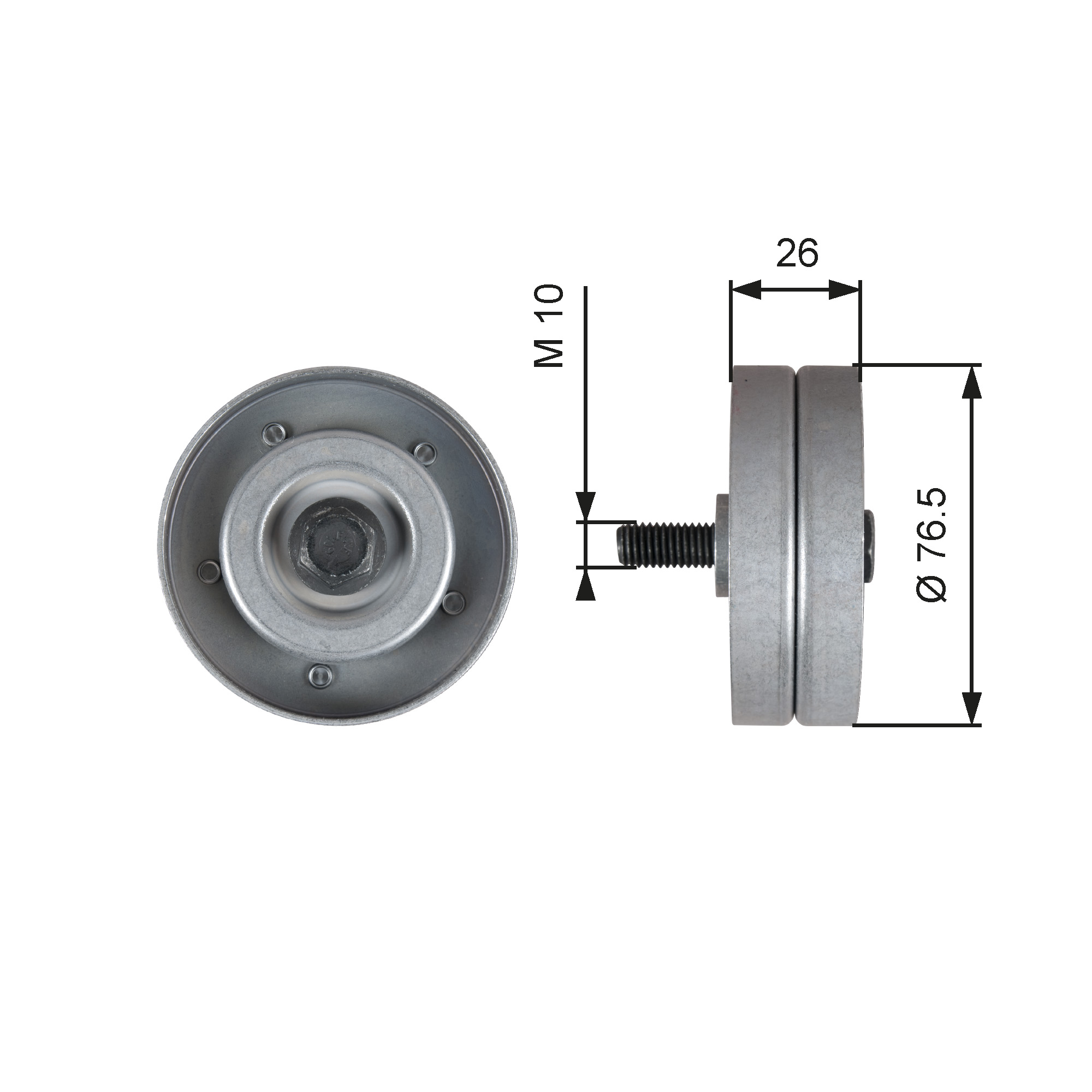 GATES Medløberhjul, multi-V-rem t36182 for VAUXHALL HONDA