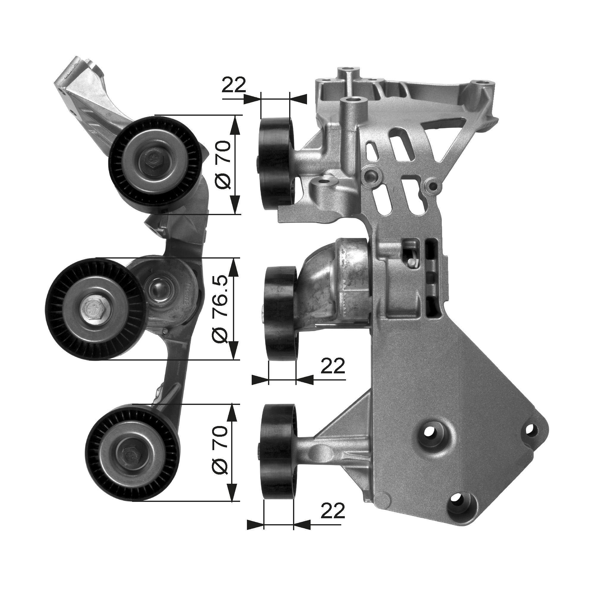 GATES Remstrammer, kilerem t38465 for MERCEDES-BENZ