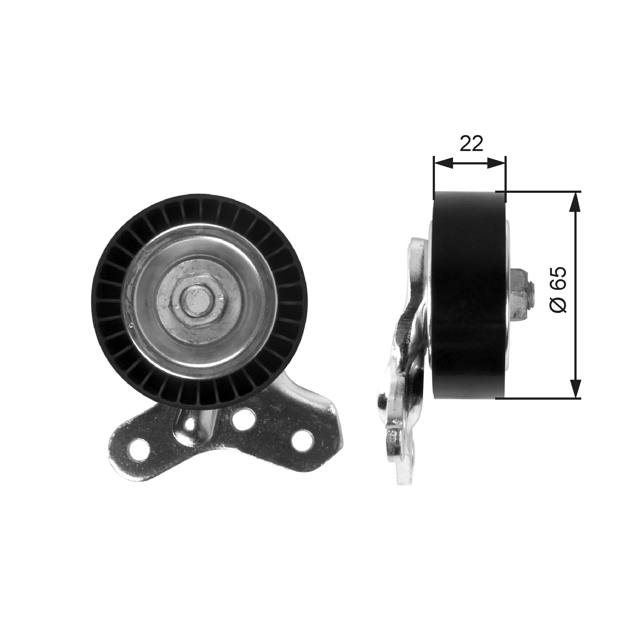 GATES Medløberhjul, multi-V-rem t36106 for VW