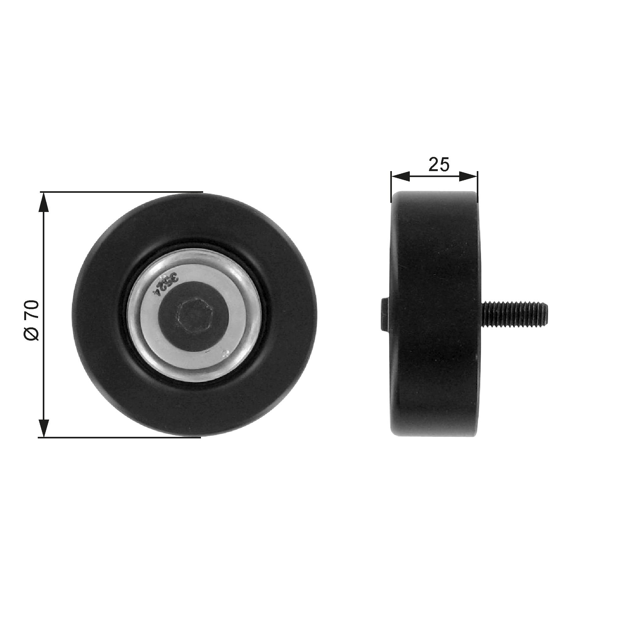 GATES Medløberhjul, multi-V-rem t36175 for FORD FORD ASIA & OCEANIA MAZDA