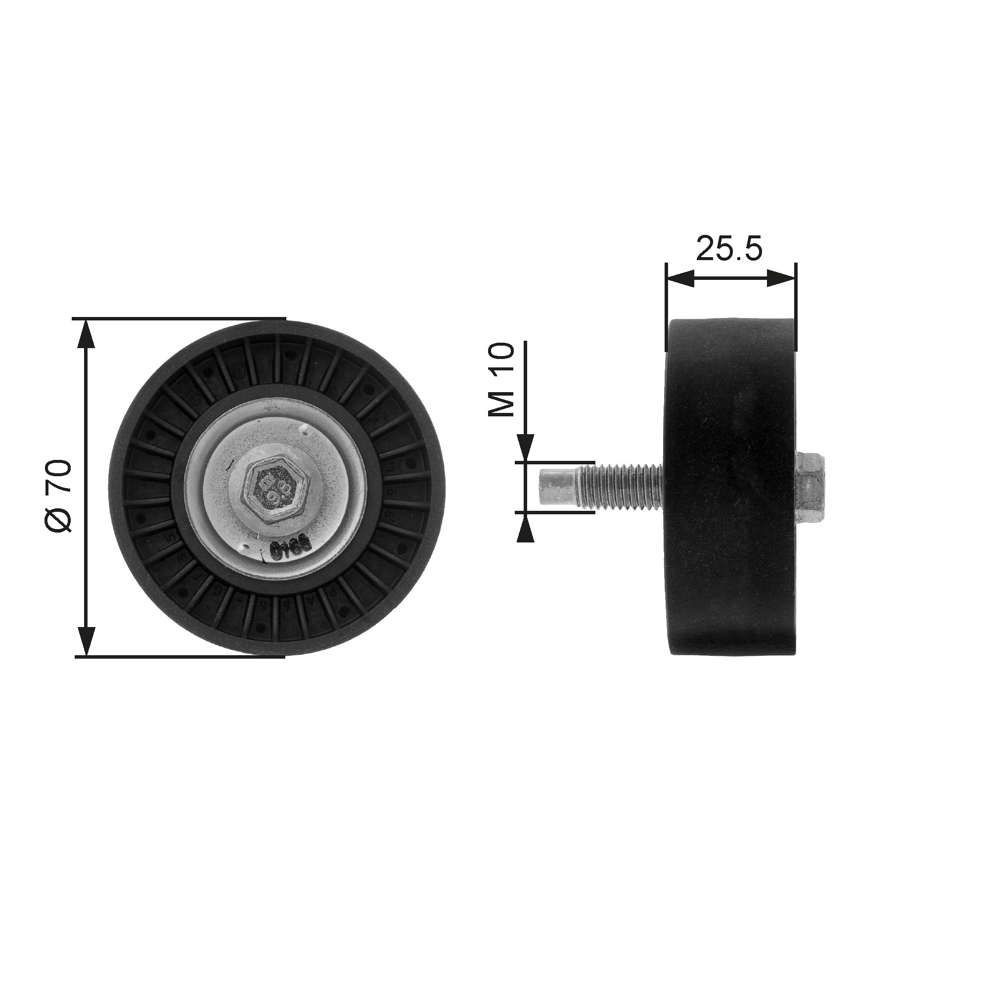 GATES Medløberhjul, multi-V-rem t36199 for FORD MAZDA