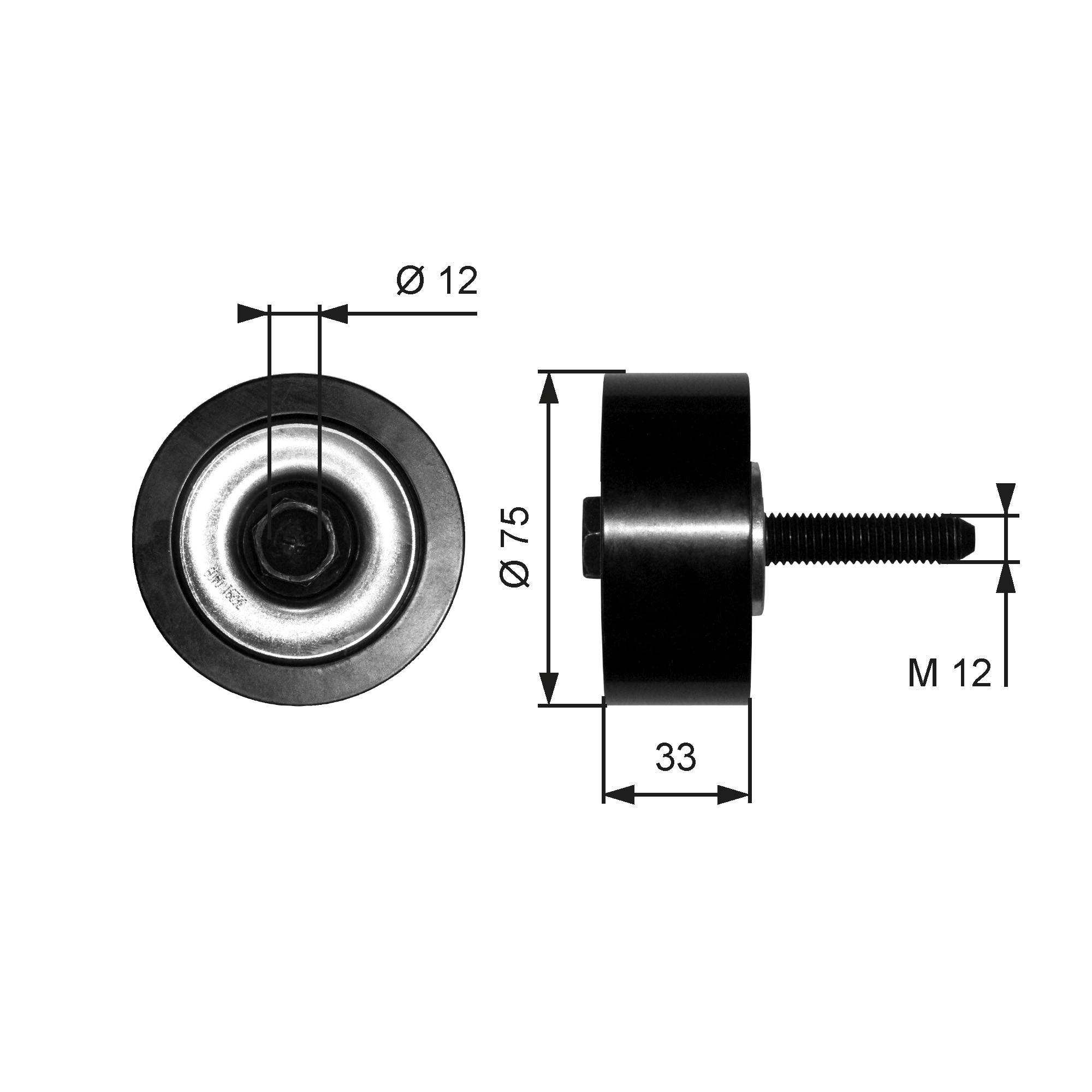 GATES Medløberhjul, multi-V-rem t36291 for MERCEDES-BENZ