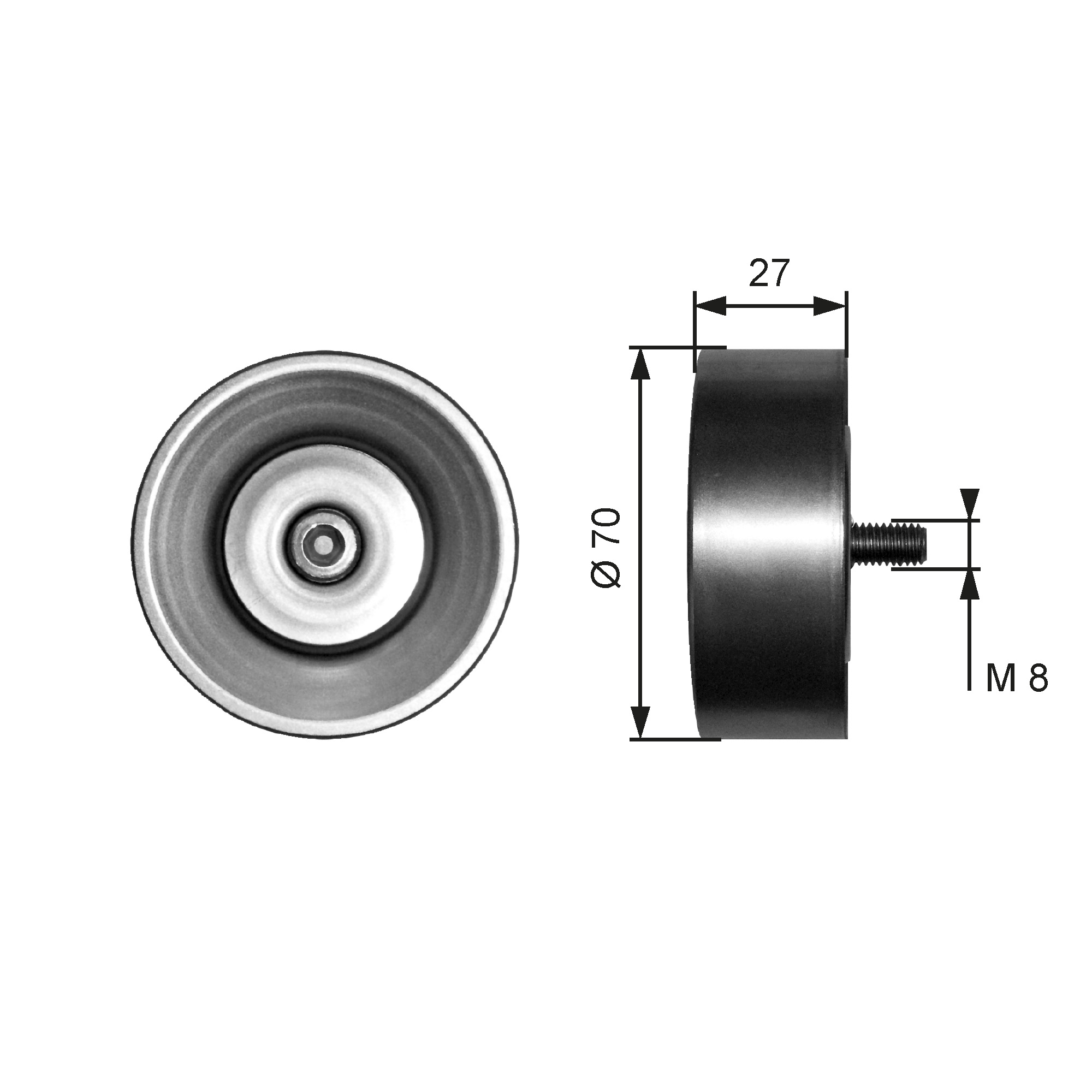 GATES Medløberhjul, multi-V-rem t36294 for BMW