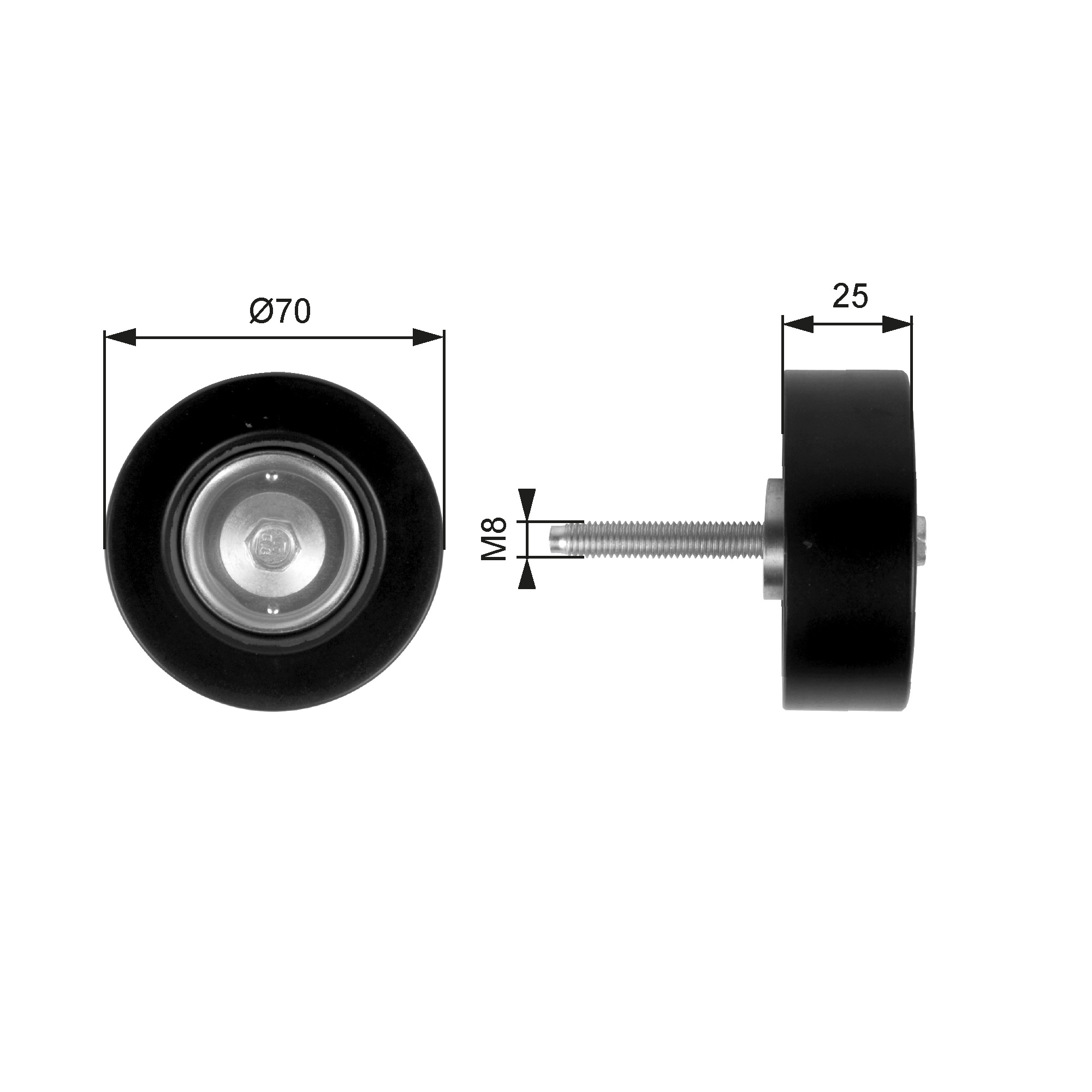 GATES Medløberhjul, multi-V-rem t36263 for HONGQI MAZDA