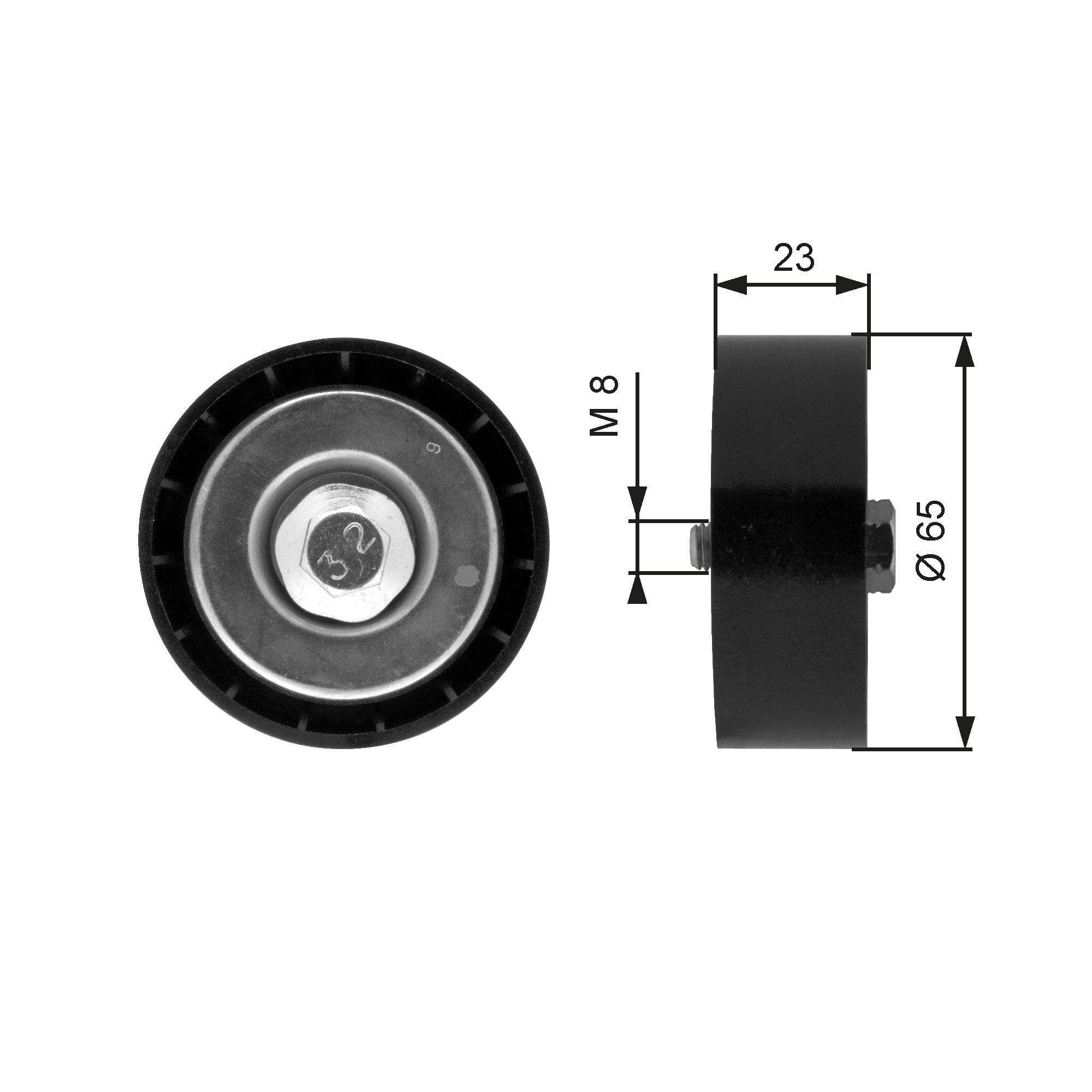 GATES Medløberhjul, multi-V-rem t36158 for LANCIA