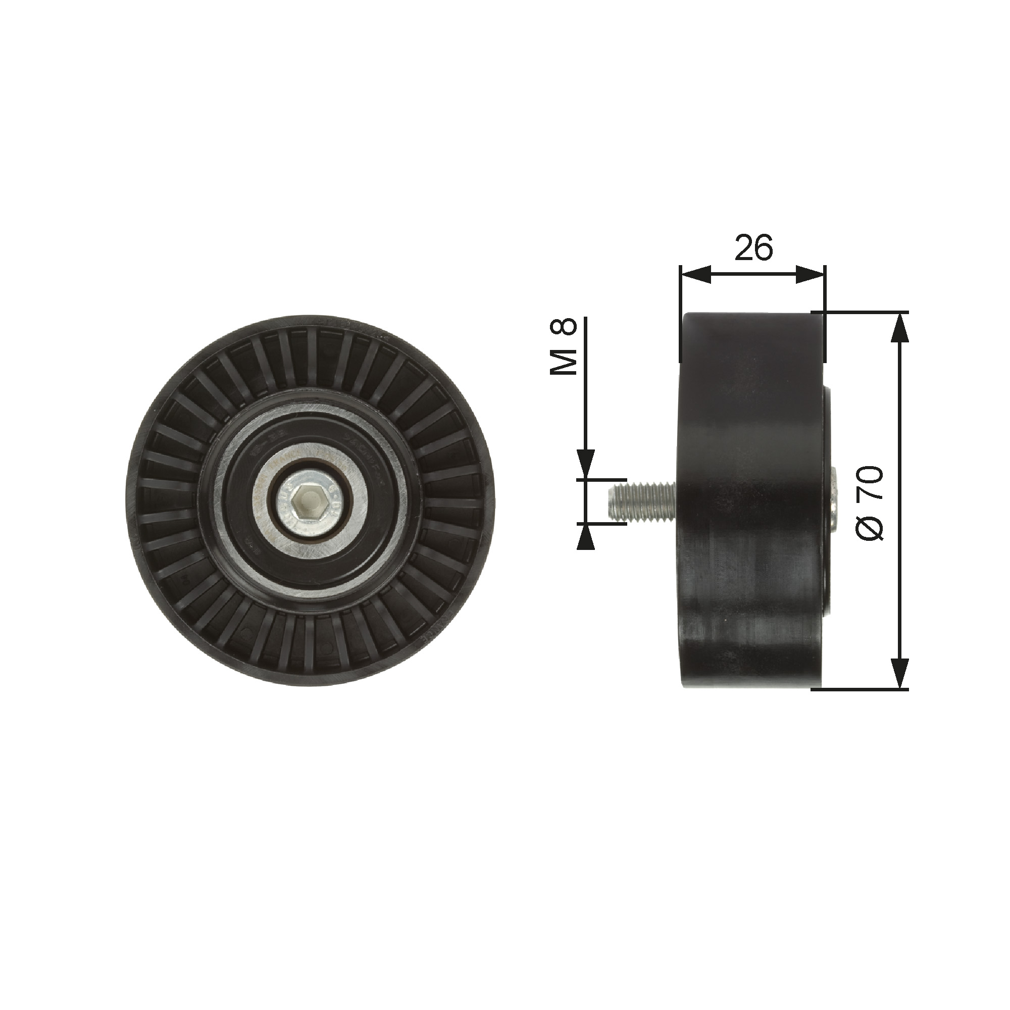 GATES Medløberhjul, multi-V-rem t36247 for BMW