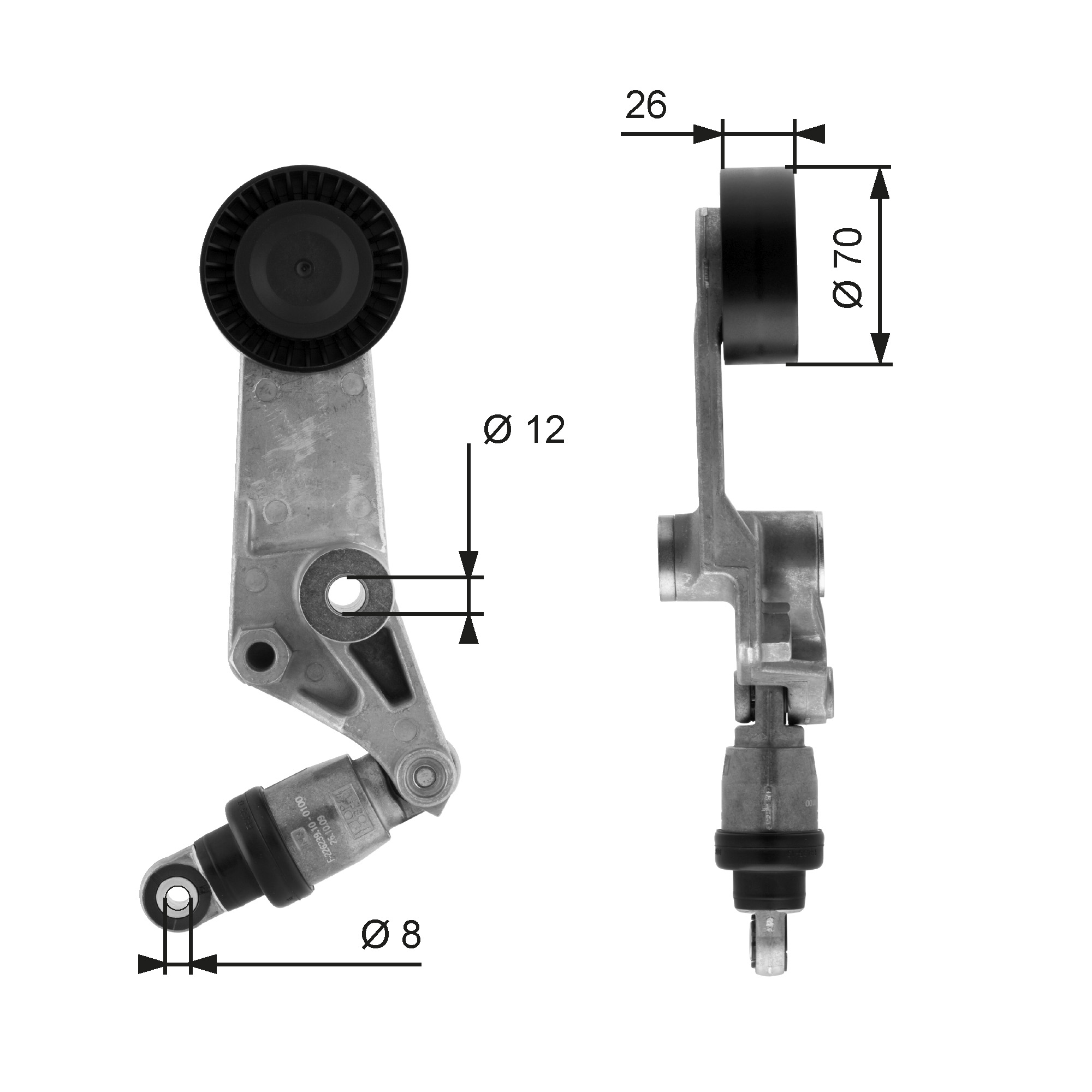GATES Remstrammer, kilerem t38286 for ENGLON TOYOTA