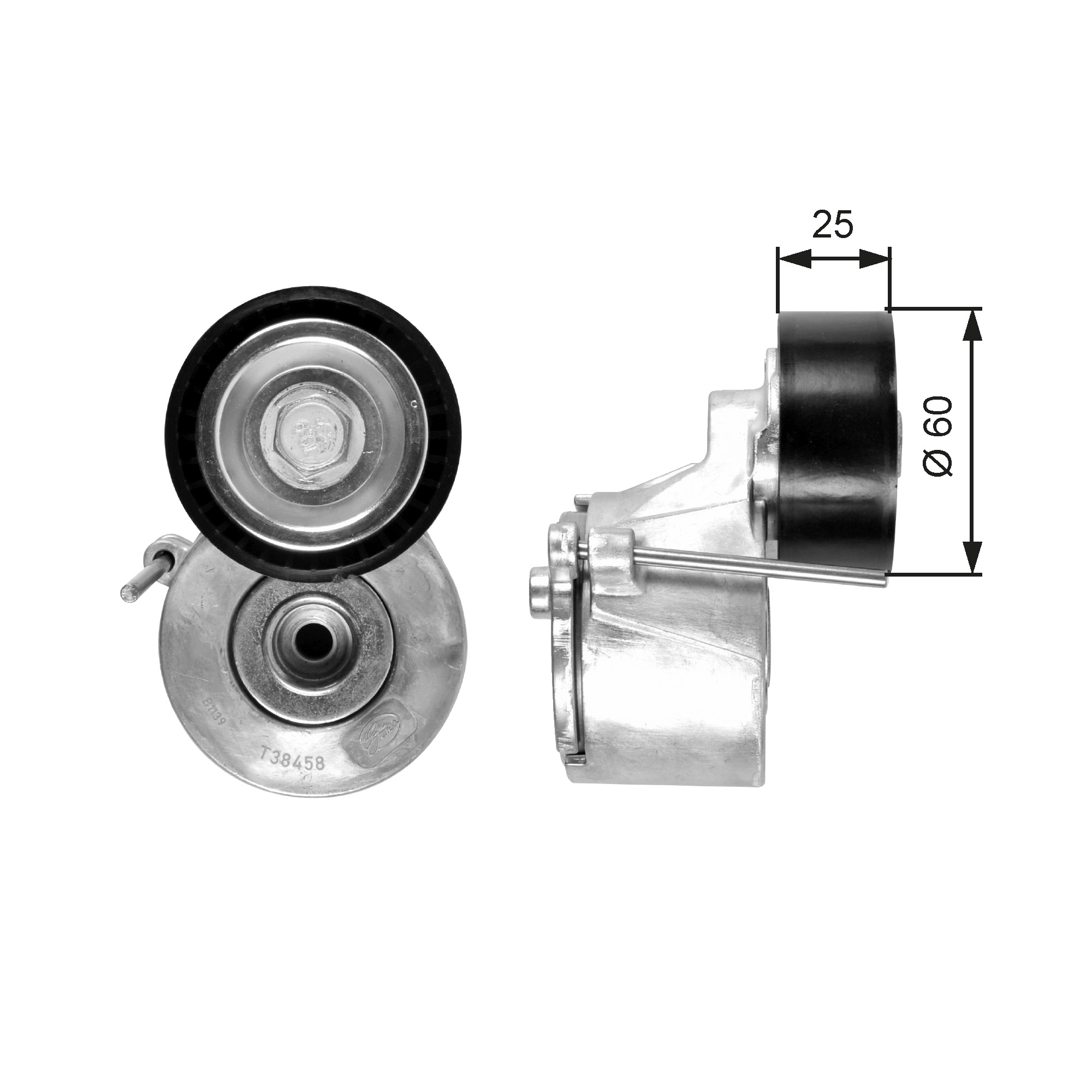 GATES Remstrammer, kilerem t38458 for PEUGEOT FIAT