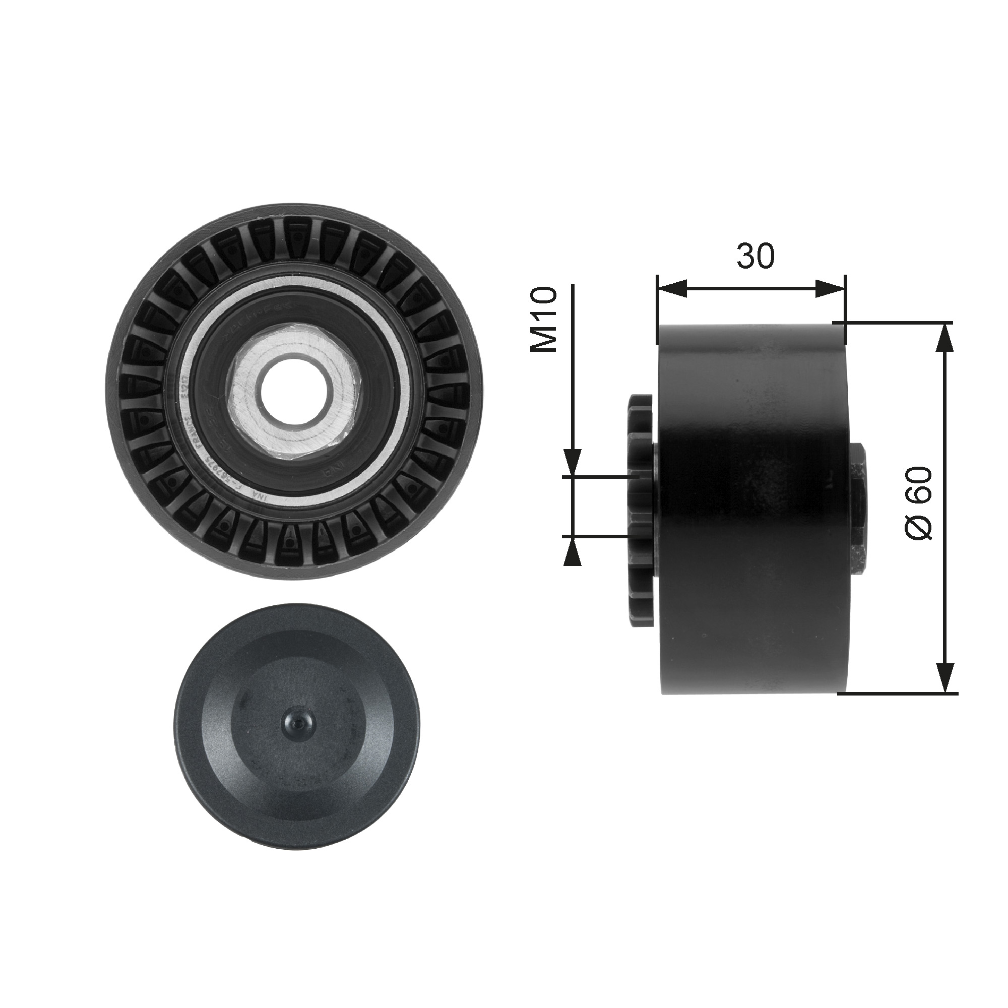 GATES Strammehjul, kilerem t39011 for RENAULT