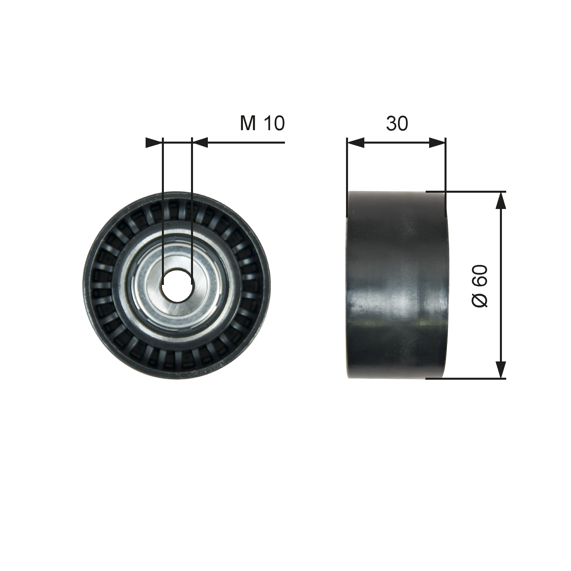 GATES Medløberhjul, multi-V-rem t36380 for VAUXHALL MERCEDES-BENZ NISSAN RENAULT DACIA