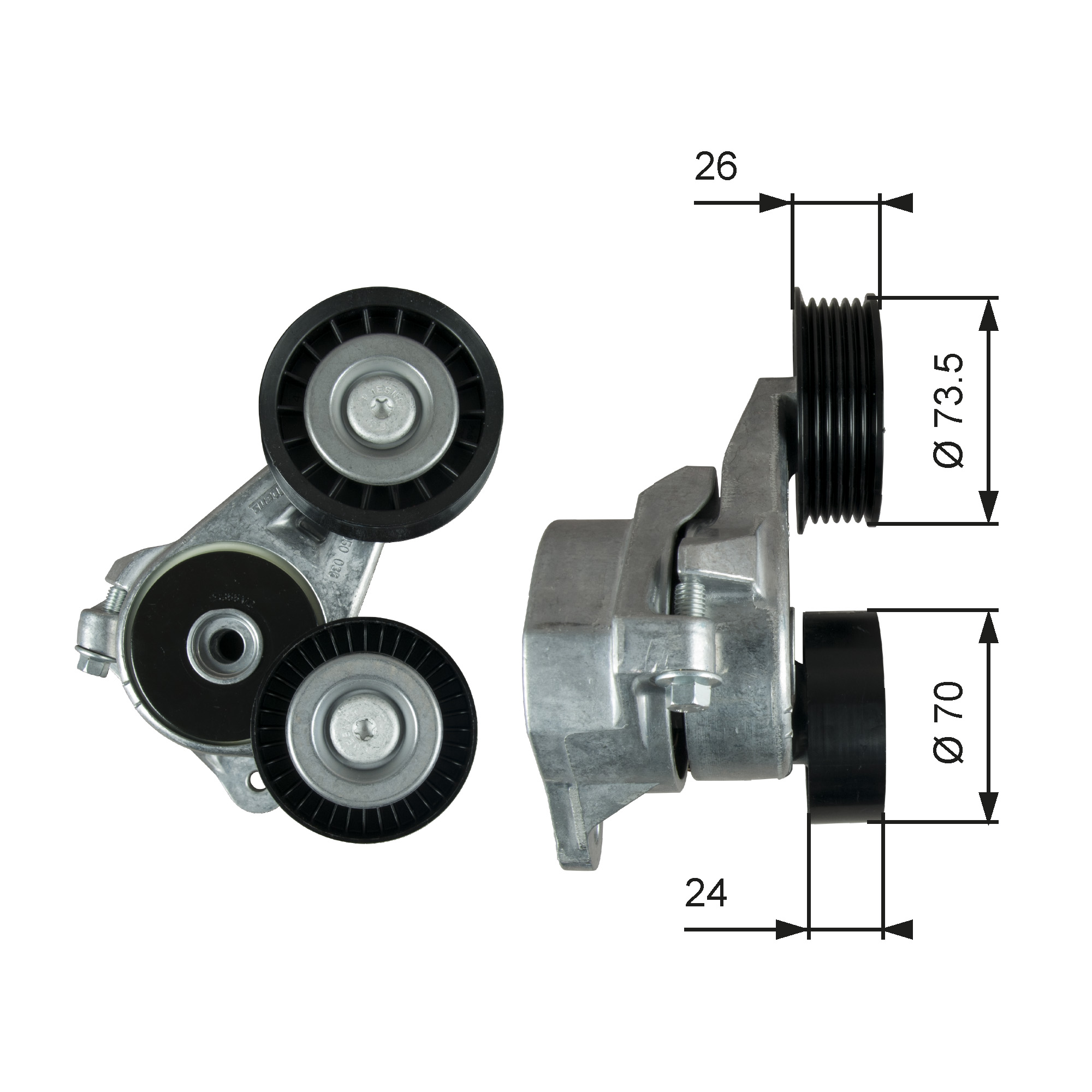 GATES Remstrammer, kilerem t39024 for FORD